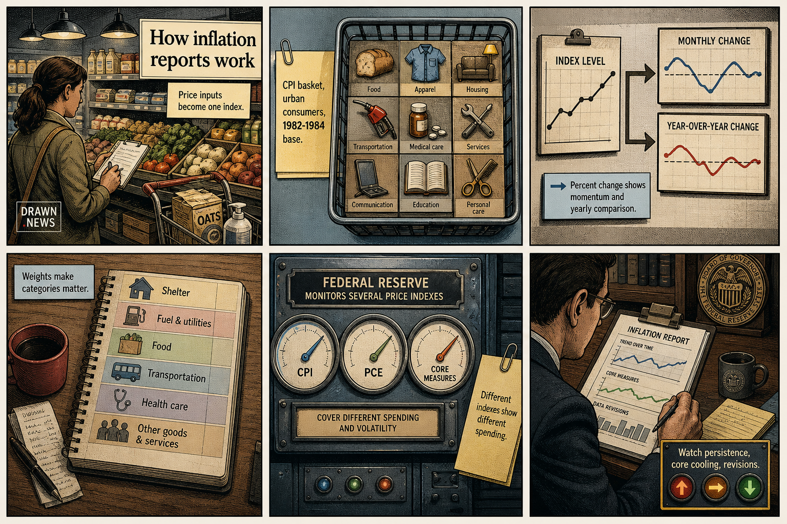 Drawn.News visual brief: Inflation reports turn sampled prices