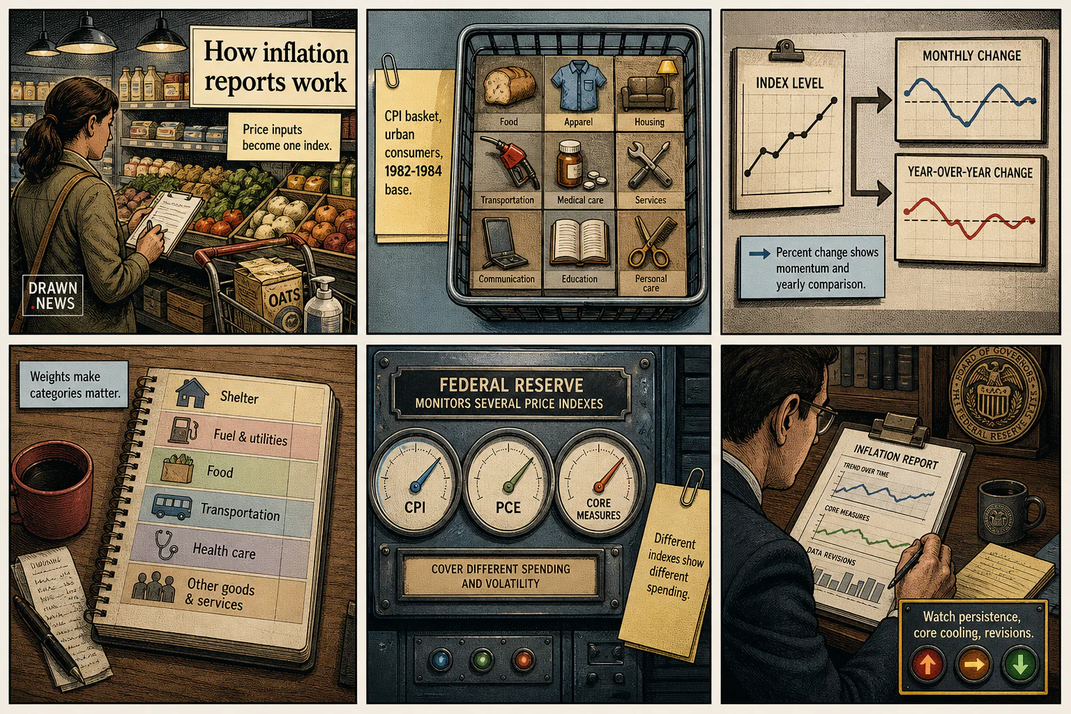 Drawn.News visual brief: How Inflation Reports Work