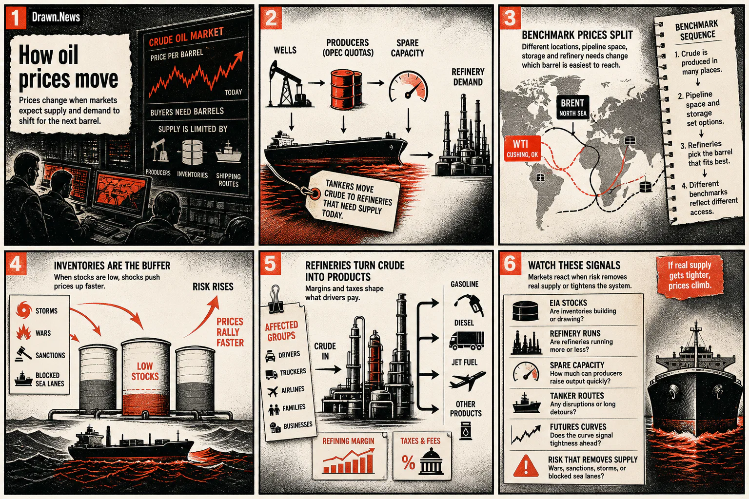 Drawn.News visual brief: Oil Prices, Explained