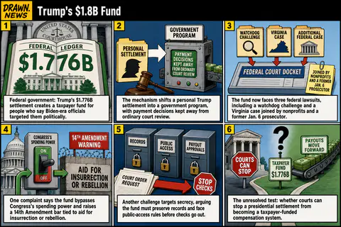 Drawn.News visual brief: How Trump's $1.8B "anti-weaponization" fund works
