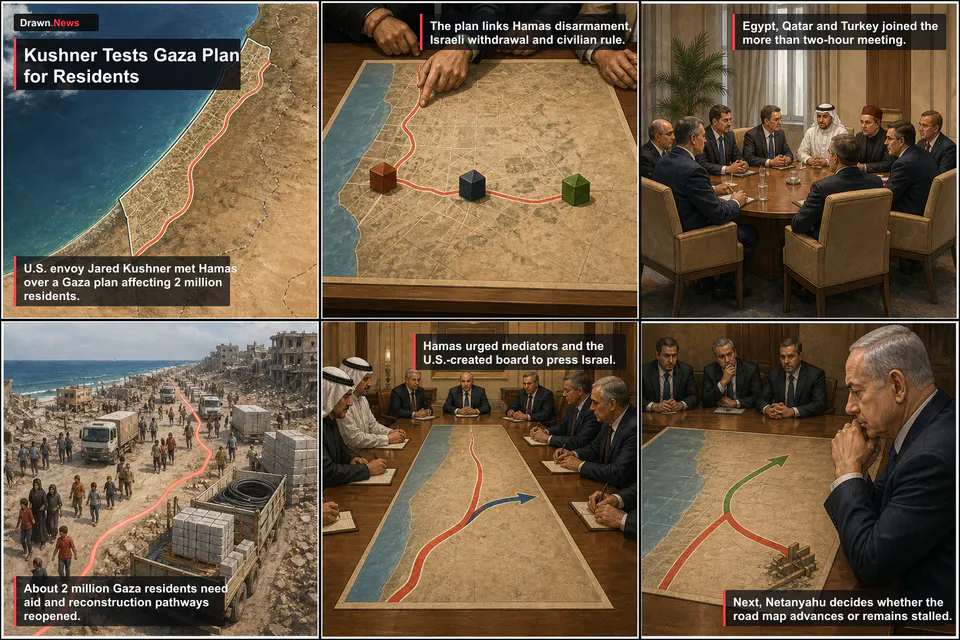 Drawn.News visual u.s. & politics: Kushner Tests Gaza Plan for Residents