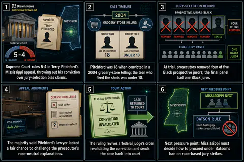 Drawn.News visual brief: Supreme Court throws out conviction