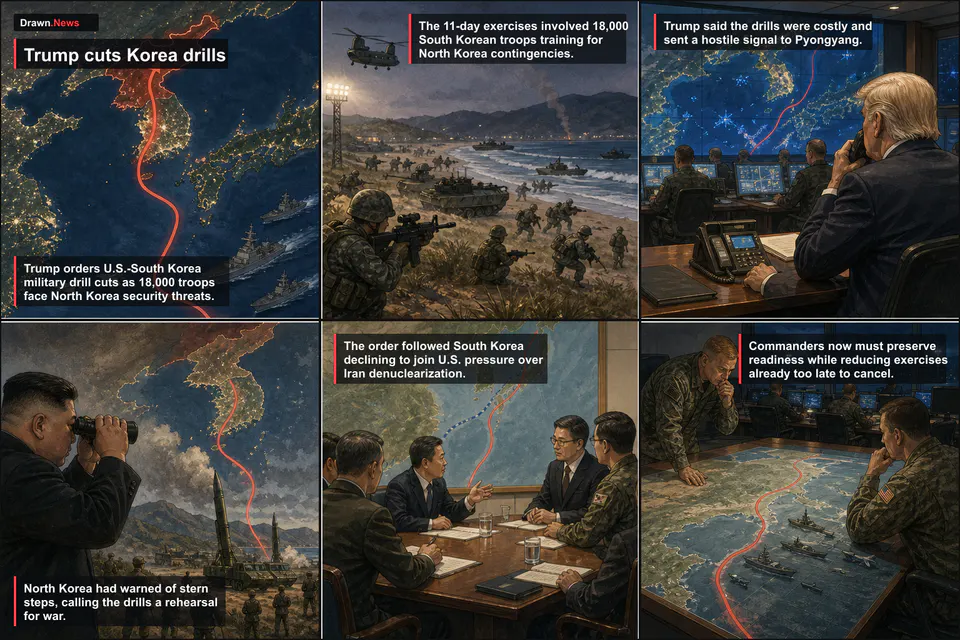 Drawn.News visual u.s. & politics: Trump cuts Korea drills
