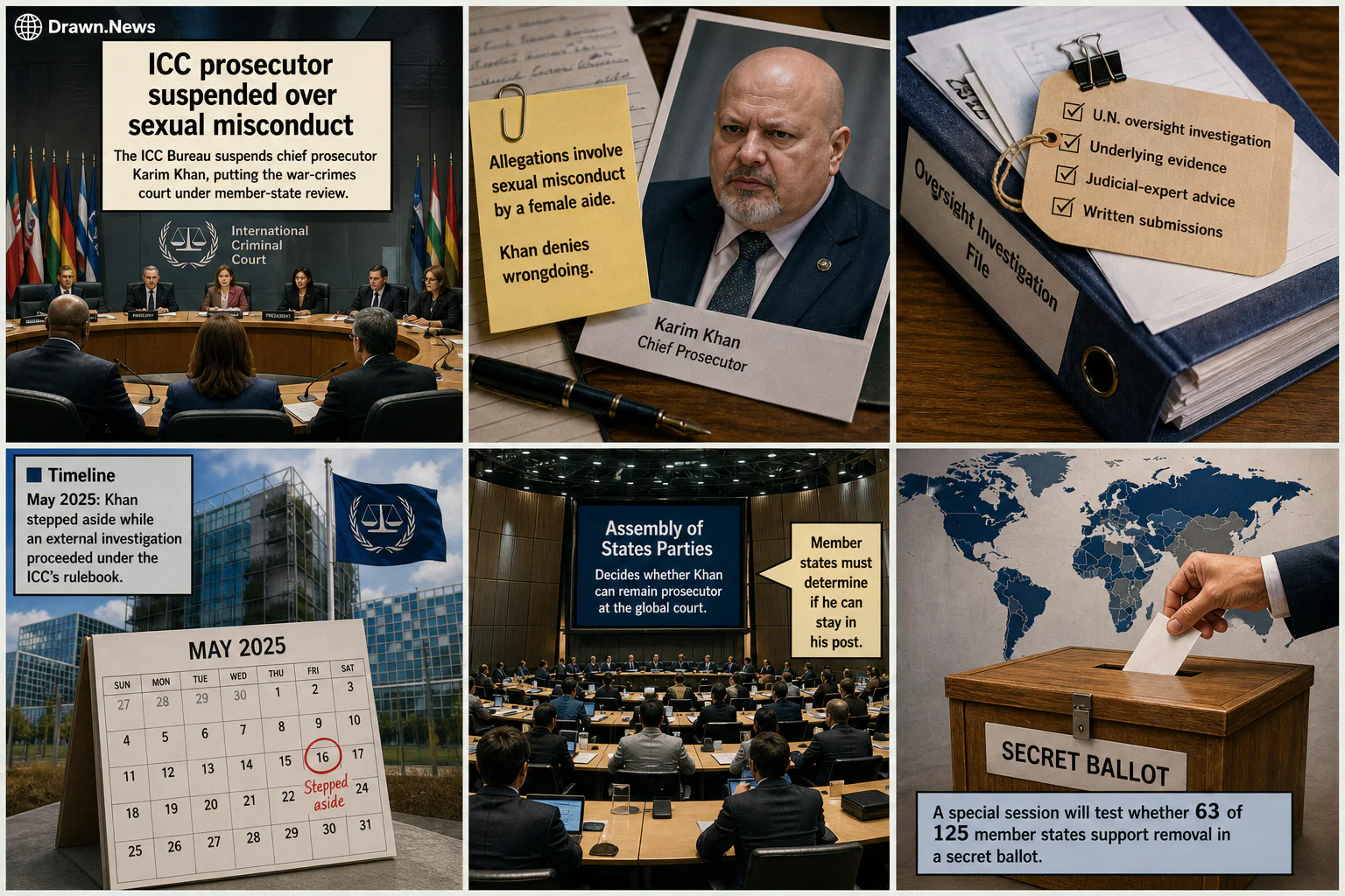 Drawn.News visual brief: ICC prosecutor suspended over sexual misconduct allegations