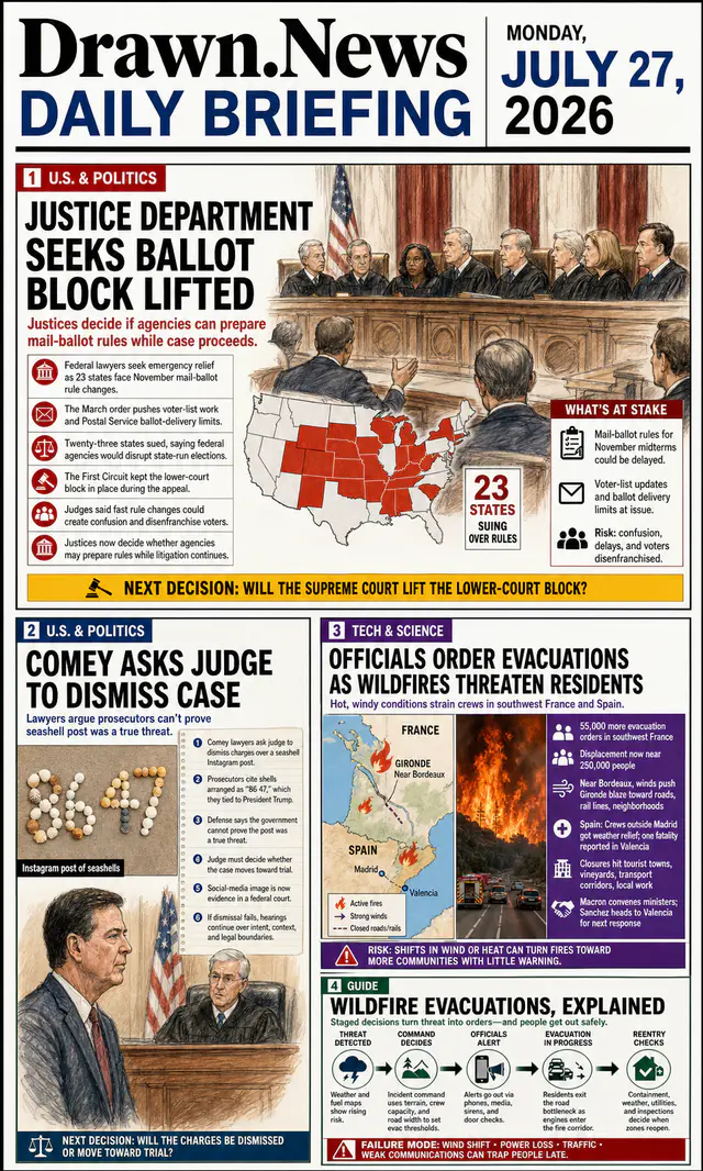 Drawn.News daily briefing front page for 2026-07-27